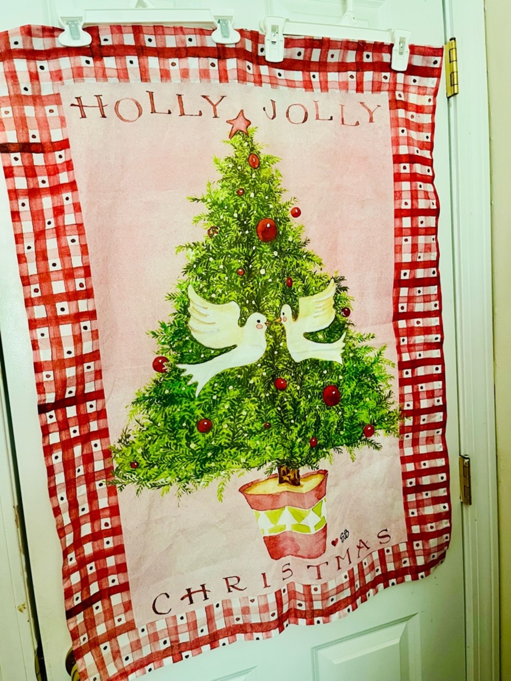 Vintage Susan Branch Holly Jolly Christmas Tree Flag EXTREMELY RARE HTF